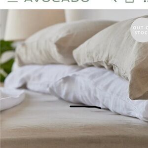 Avocado Natural Linen Sheet Set